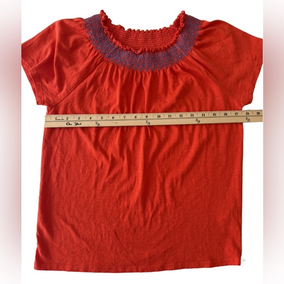 J. Crew Burnt Orange Smocked Blouse, size XS - Picture 5 of 6